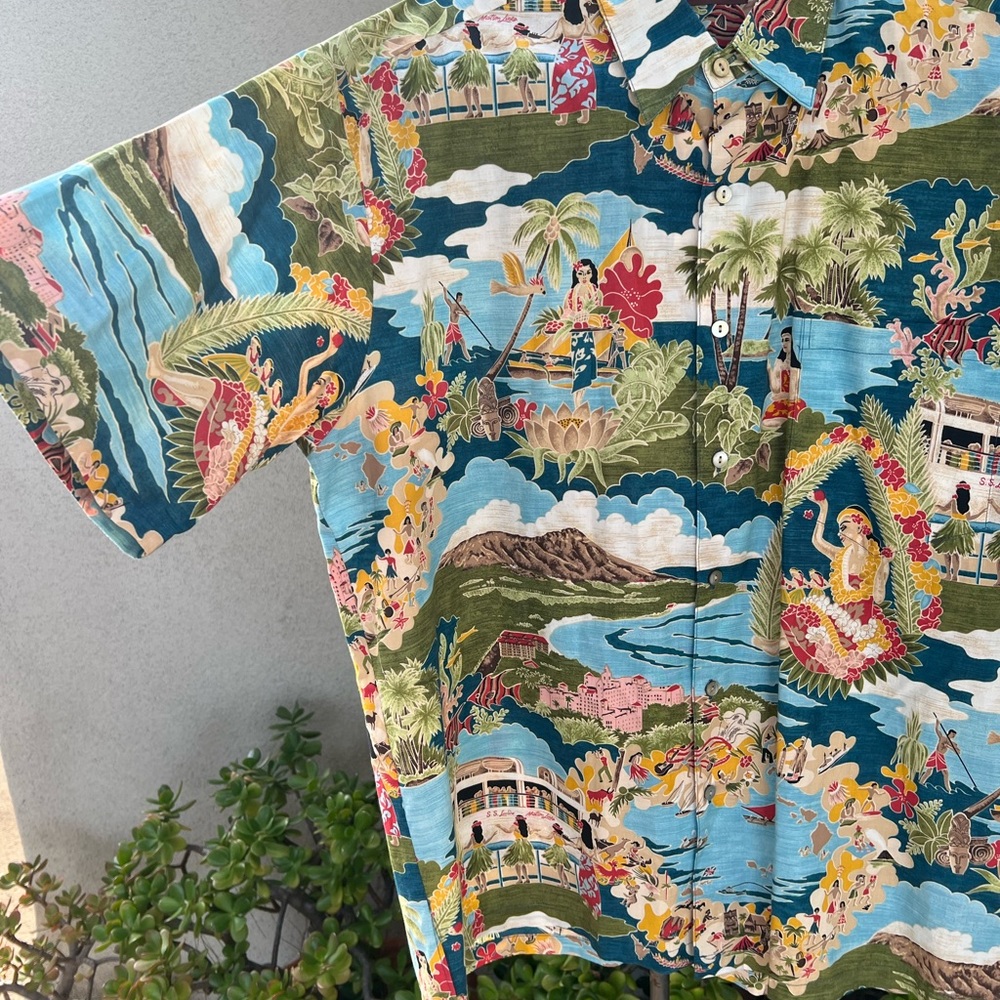 Tori Richard Hawaiian shirt sz L Matson cruise ship theme cotton - Picture 2 of 6